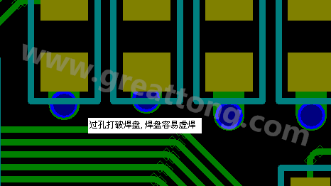 PCB設(shè)計(jì)案例分析：過(guò)孔破焊盤，造成SMT虛焊