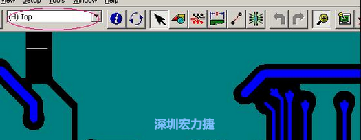如果圖形像下圖一樣無(wú)法顯示鉆孔，只須圖（186）將紅色圈住的活動(dòng)層改為當(dāng)前顯示層即可。