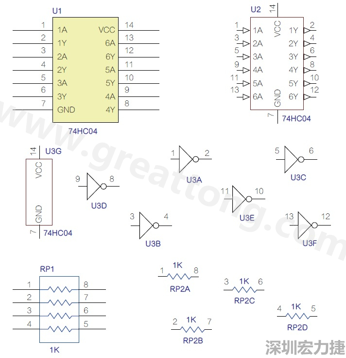圖1 半導體元件供應(yīng)商所畫的電路圖符號是模擬元件的接腳圖，而非訊號流程。