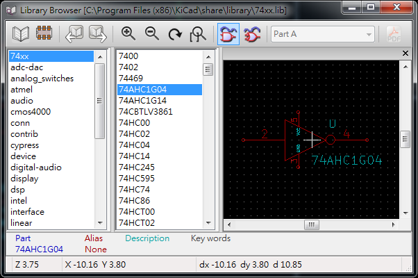  library 包含多個component (schematics symbol)。