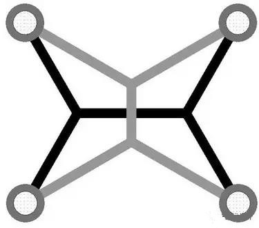 灰色Steiner樹不是最優(yōu)的，但黑色Steiner樹是最優(yōu)的。